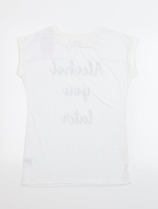 USA Pro Womens White   Basic T-Shirt Size 8