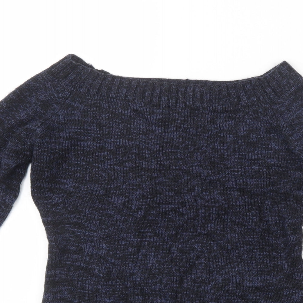 INSIDE Womens Blue  Knit Pullover Jumper Size S