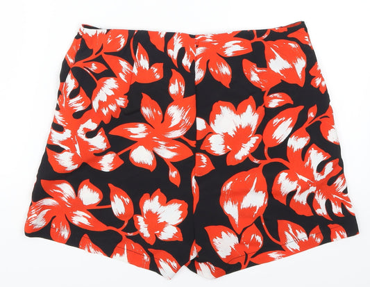 QED London Womens Orange Floral  Sailor Shorts Size 8