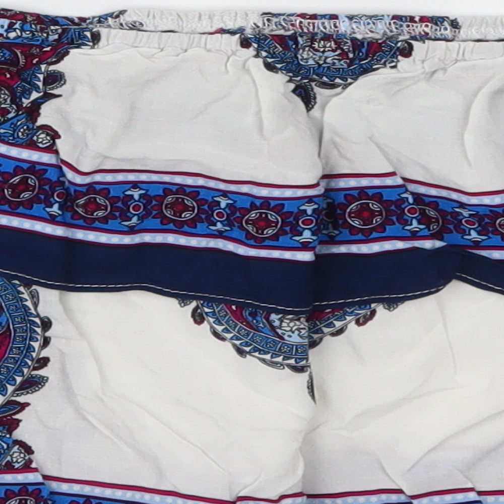 Love & Other Things Womens Blue Geometric  Cropped Tank Size M  - Batik
