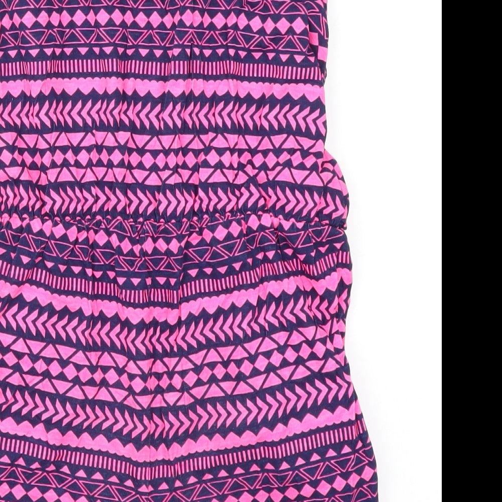 Young Dimension Girls Pink Geometric  Playsuit One-Piece Size 12-13 Years