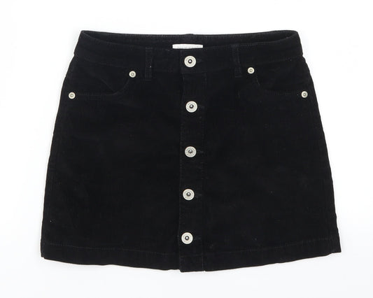 Blue Zoo Girls Black  Corduroy A-Line Skirt Size 9 Years