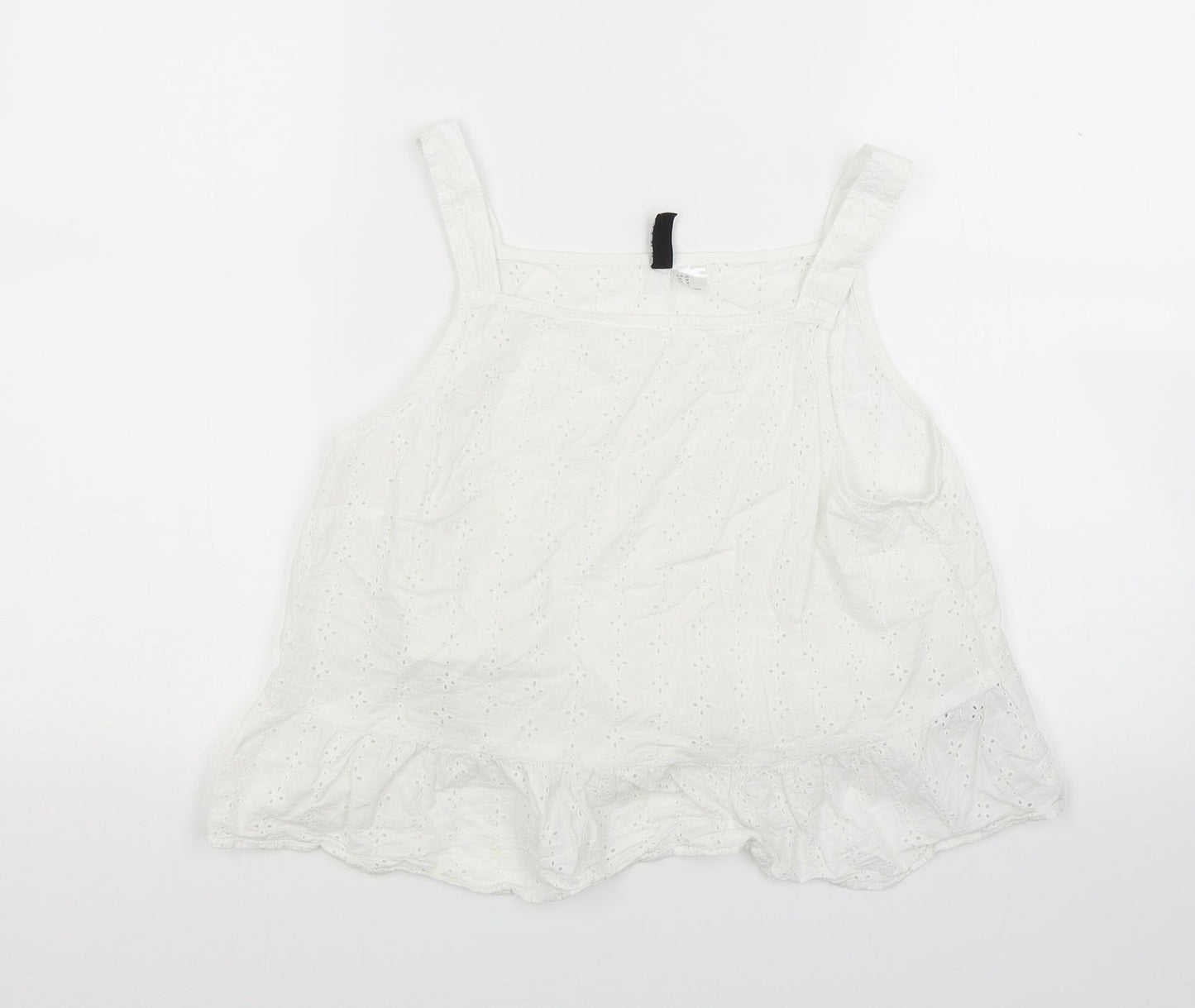 Divided Womens White   Cropped Tank Size 14