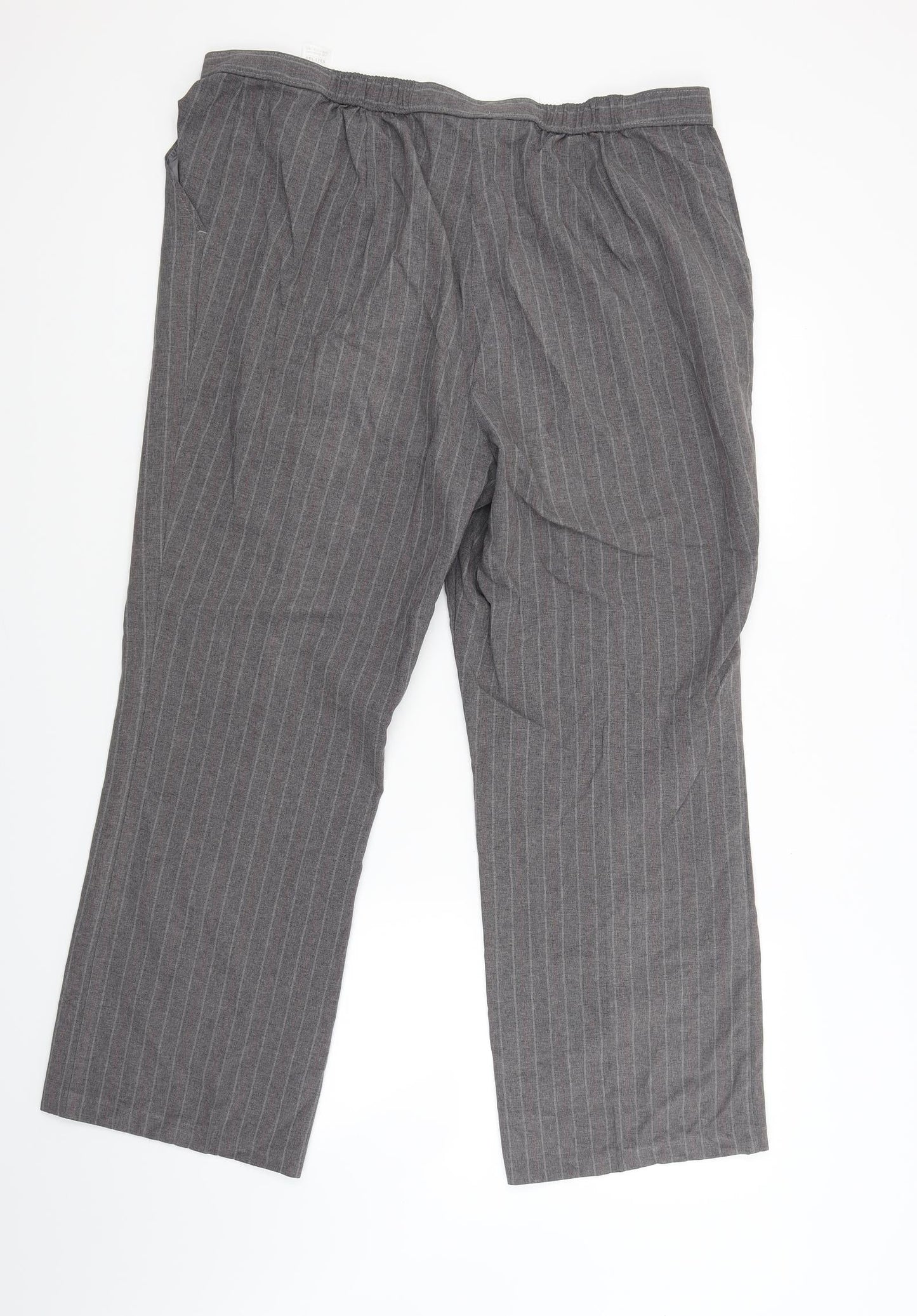 Marks and Spencer Womens Grey Striped  Trousers  Size 18 L27 in