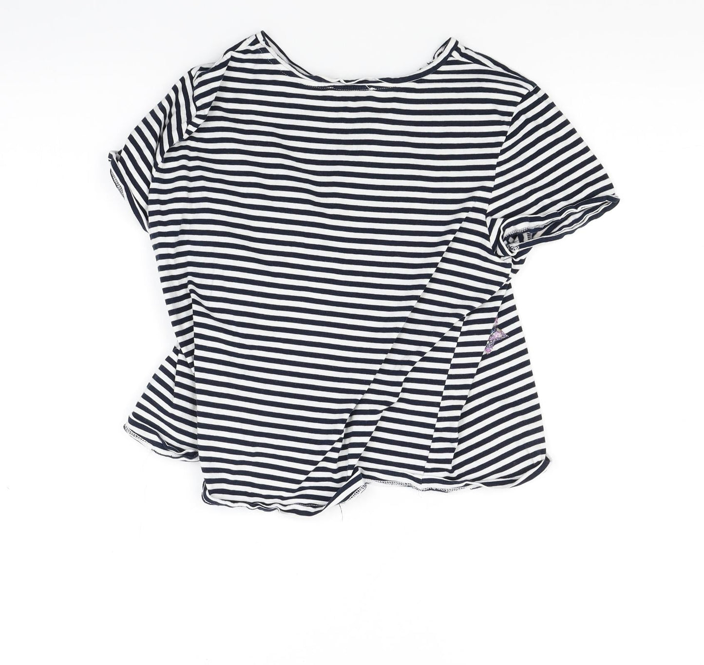 Zara Womens White Striped  Basic T-Shirt Size S