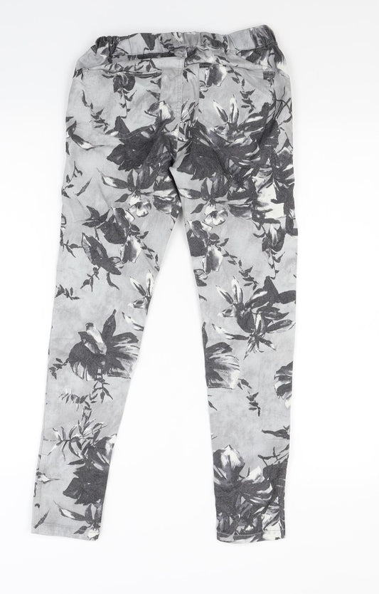Preworn Womens Grey Floral Denim Jegging Jeans Size S L24 in