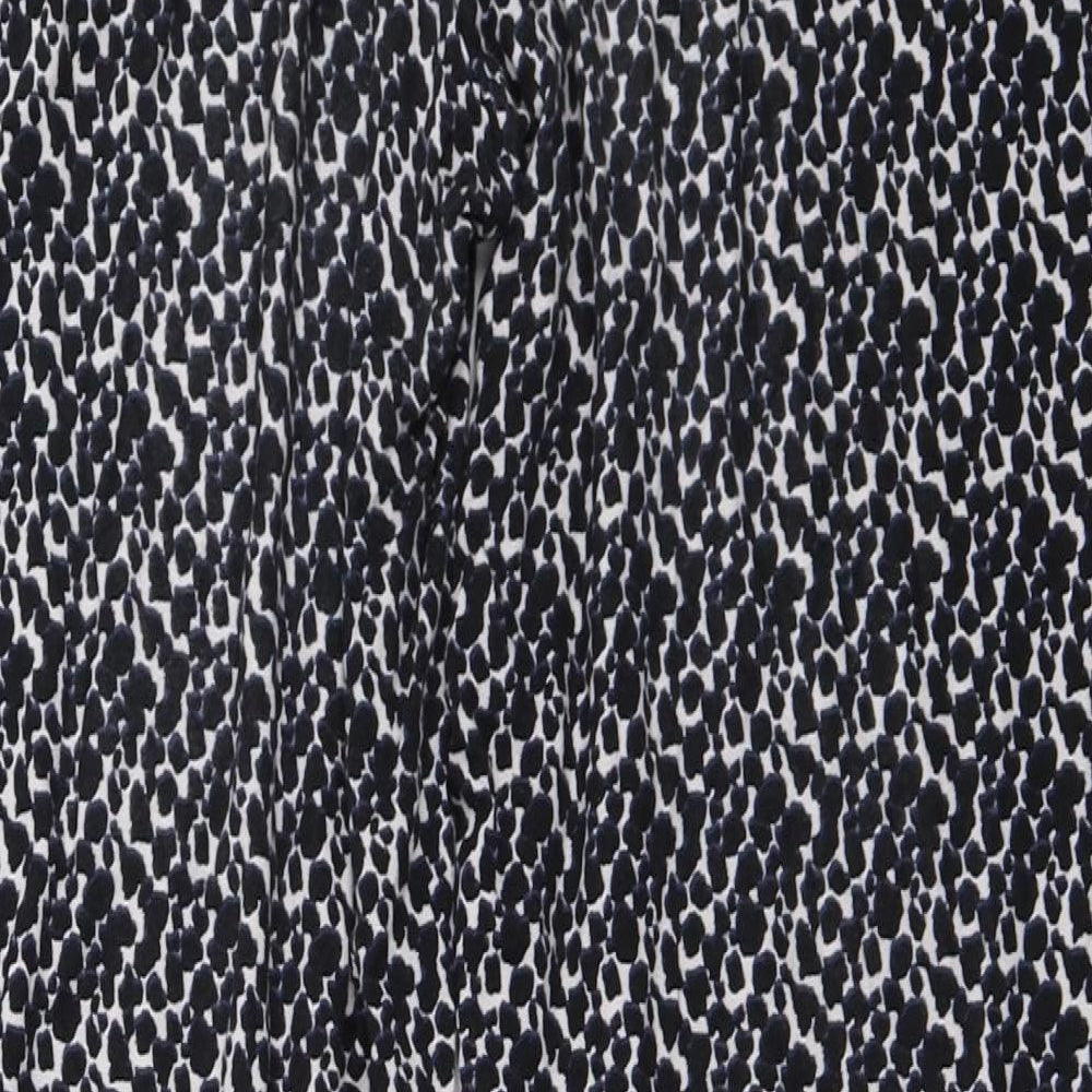 NEXT  Womens Black Animal Print  Trousers  Size 14 L24 in