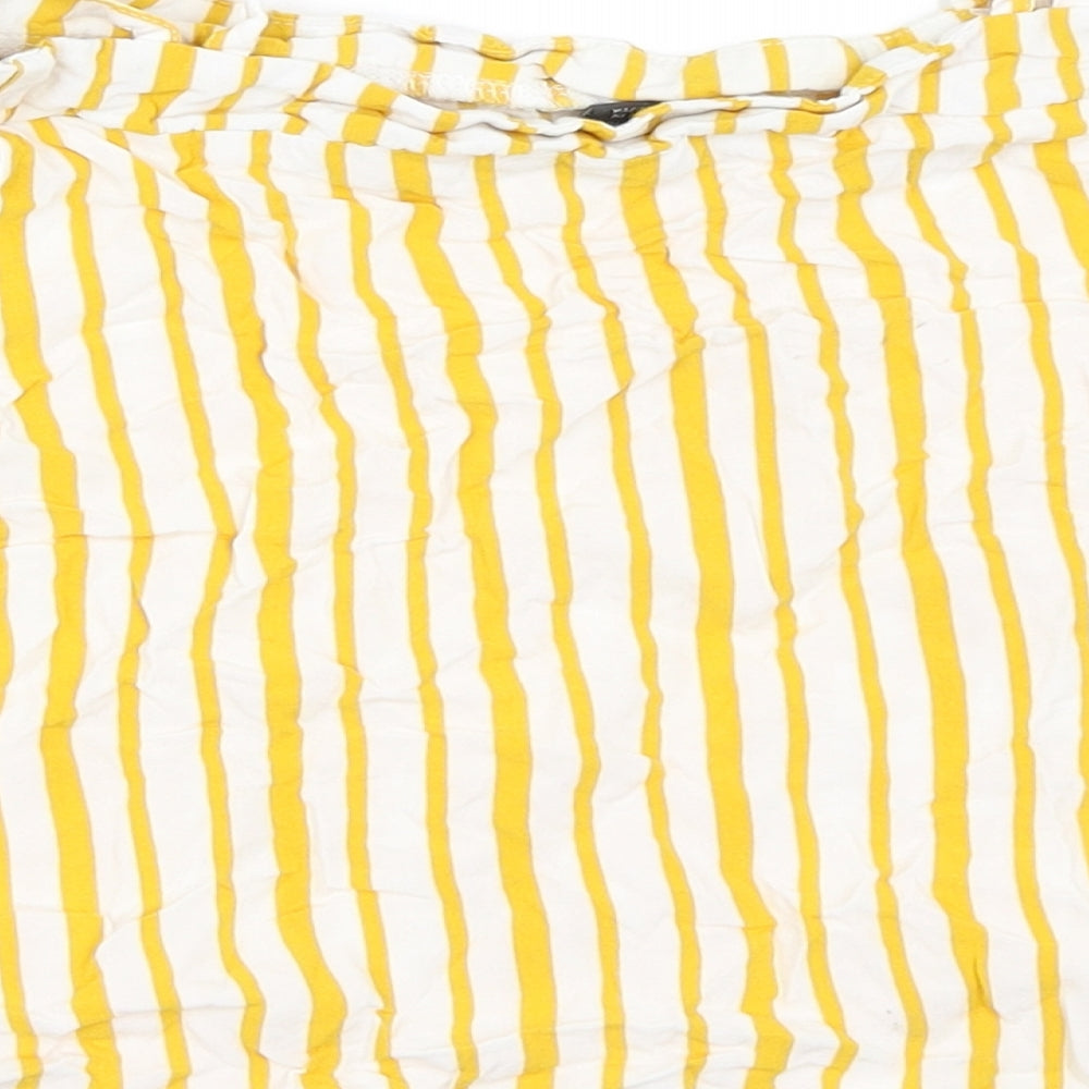 Primark Girls Yellow Striped  Basic Blouse Size 11-12 Years