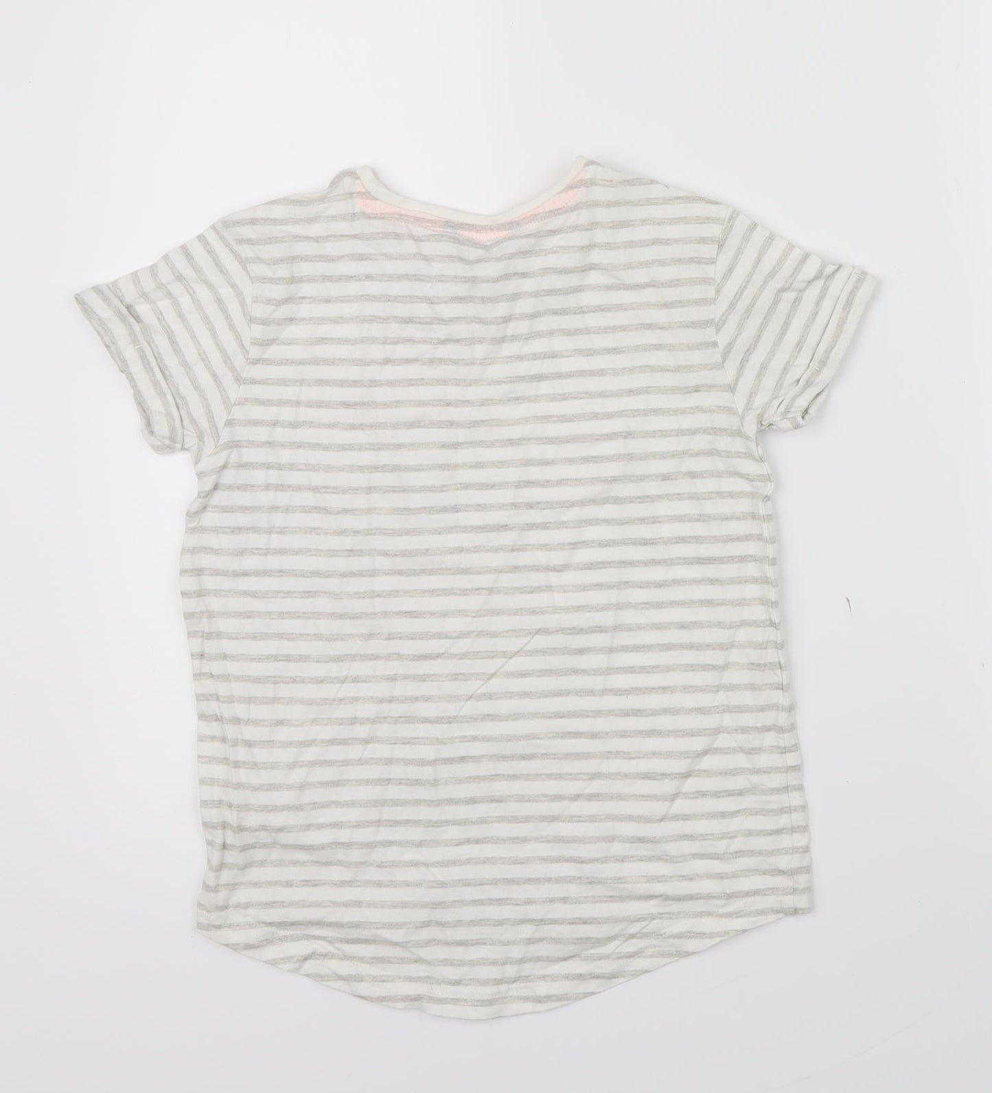 George Boys Beige Striped  Basic T-Shirt Size 8-9 Years