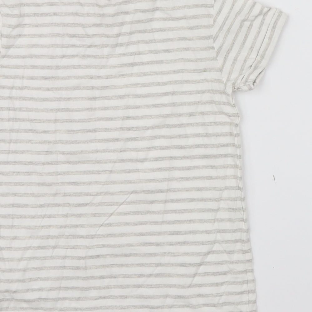 George Boys Beige Striped  Basic T-Shirt Size 8-9 Years