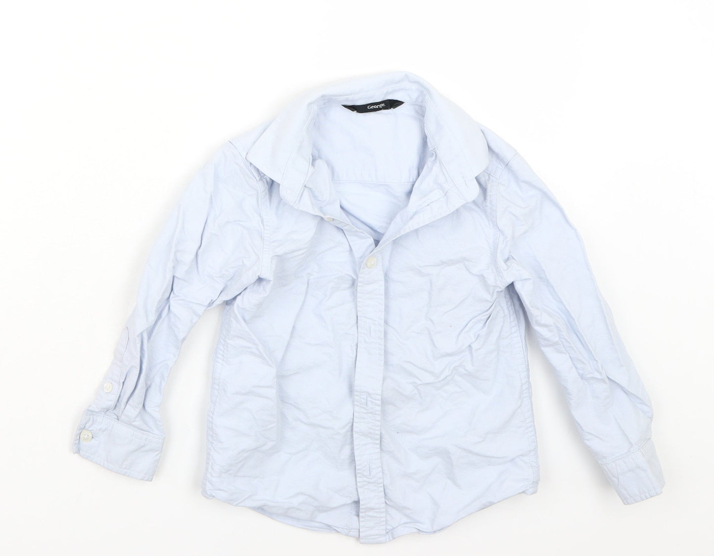 George Boys Blue   Basic Button-Up Size 4-5 Years