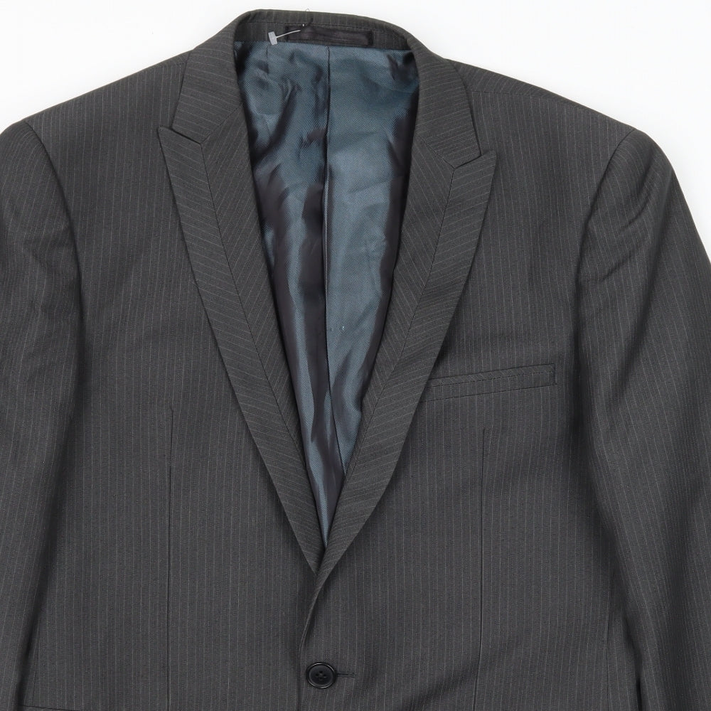 NEXT Mens Grey Striped  Jacket Suit Jacket Size M