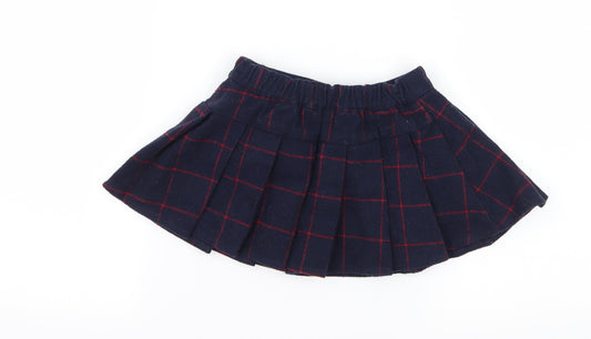 Mothercare Girls Blue Batik  Pleated Skirt Size 6-9 Months