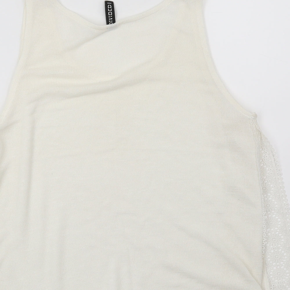 H&M Womens White Floral  Basic Blouse Size S