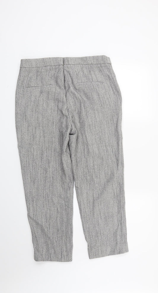 Preworn Womens Grey Geometric  Trousers  Size 14 L24 in