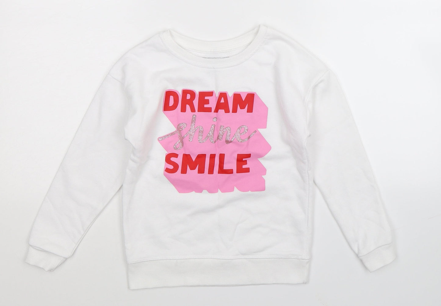 Primark Girls White   Pullover Sweatshirt Size 7-8 Years