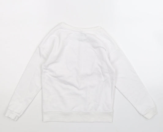 Primark Girls White   Pullover Sweatshirt Size 7-8 Years