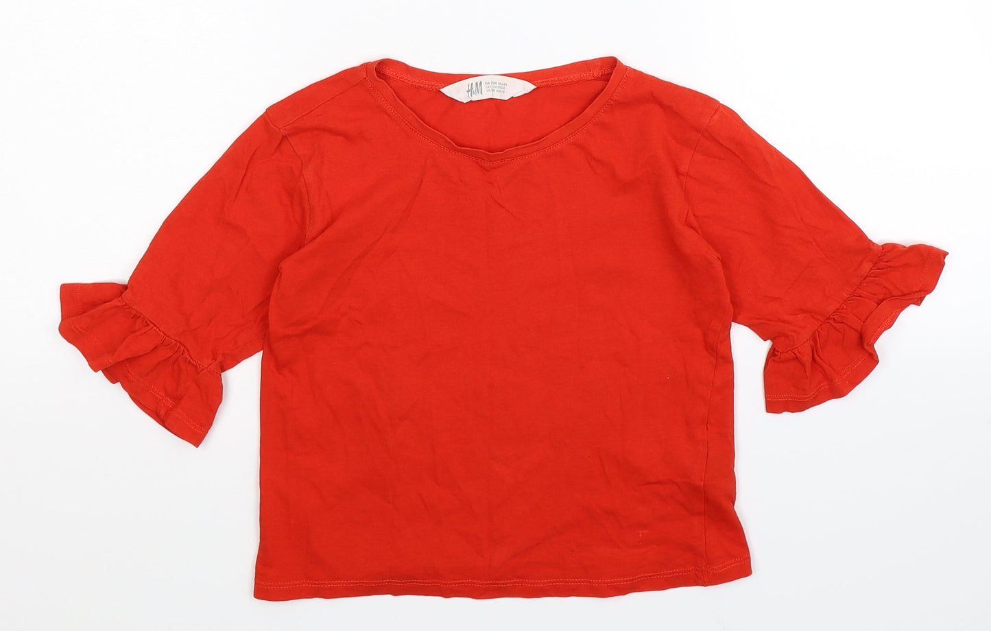H&M Girls Orange   Basic T-Shirt Size 7-8 Years
