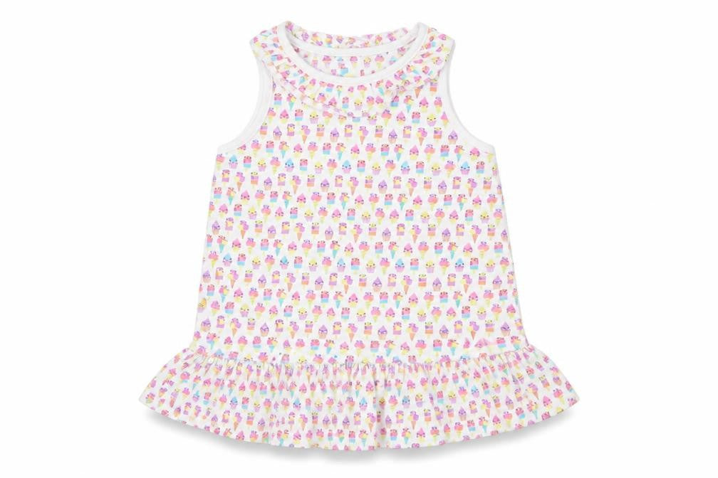 Front view of Tu girls’ white tank dress, size 12-18, months - ice cream
