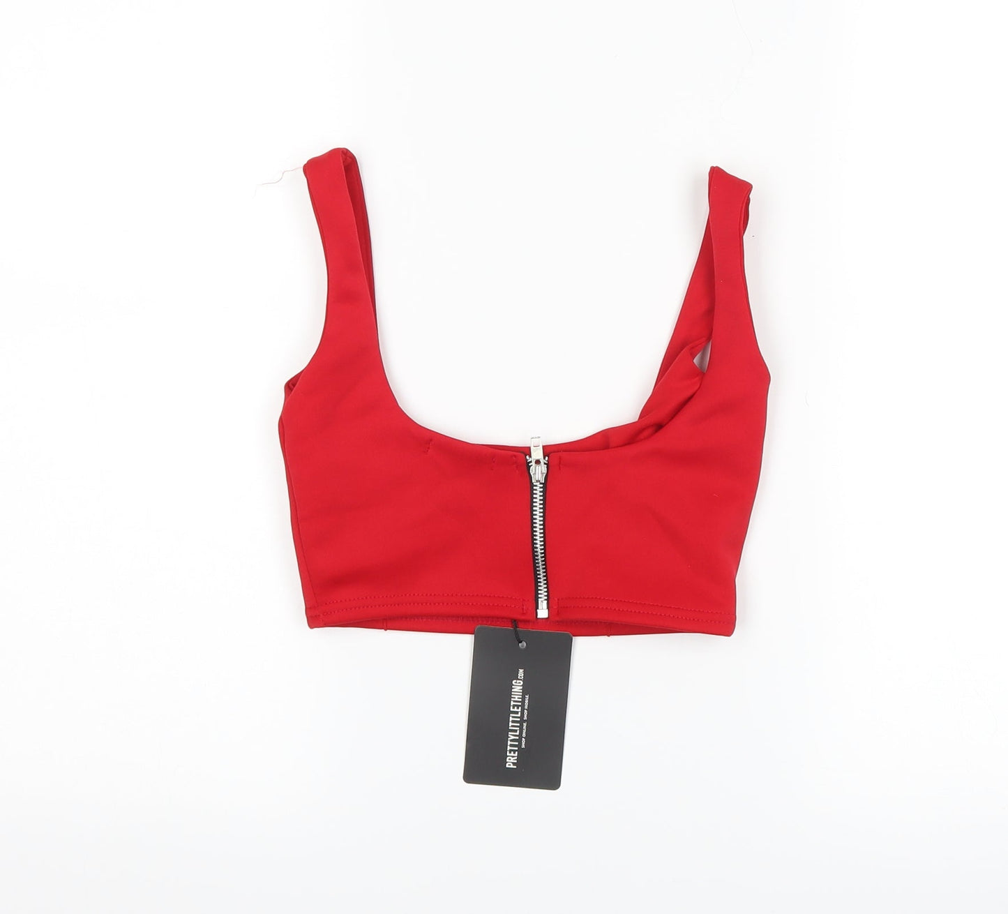 PRETTYLITTLETHING Womens Black   Cropped Tank Size 4  - Bralette