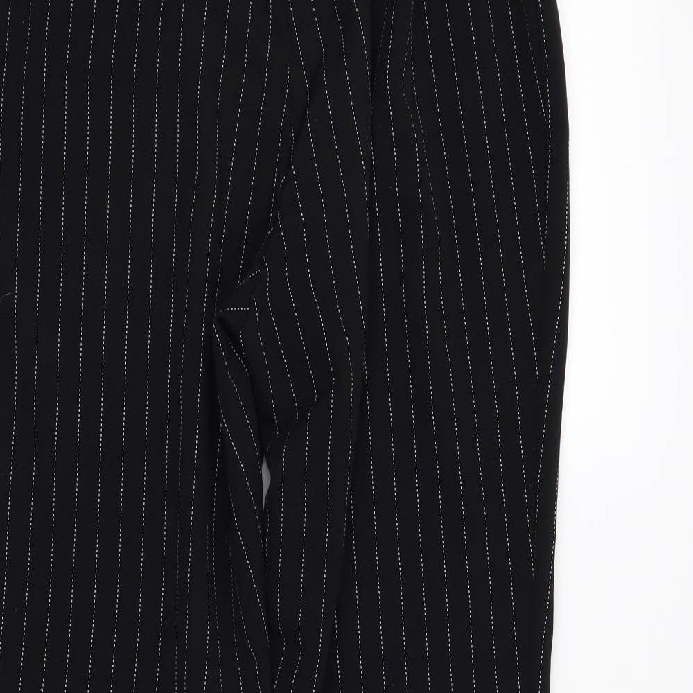 H&M Womens Black Striped  Trousers  Size 10 L25 in