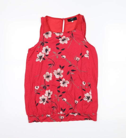 NEXT Womens Red Floral  Basic Tank Size S
