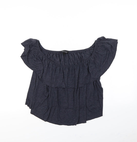 Topshop Womens Blue   Cropped T-Shirt Size 16