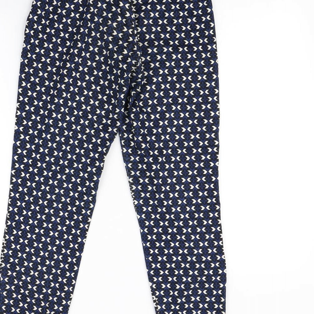H&M Womens Blue Geometric  Straight Jeans Size 6 L28 in