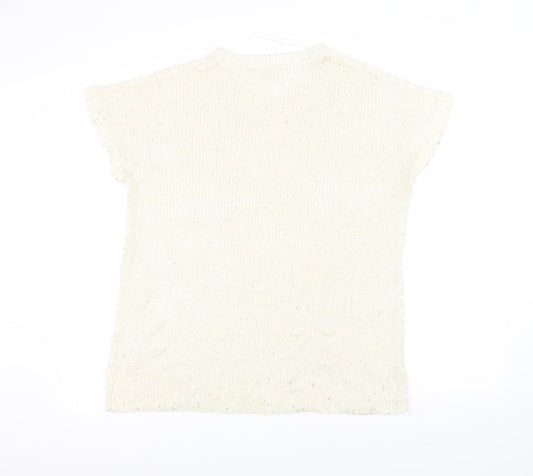 knitwear Womens White  Knit Pullover Jumper Size XL