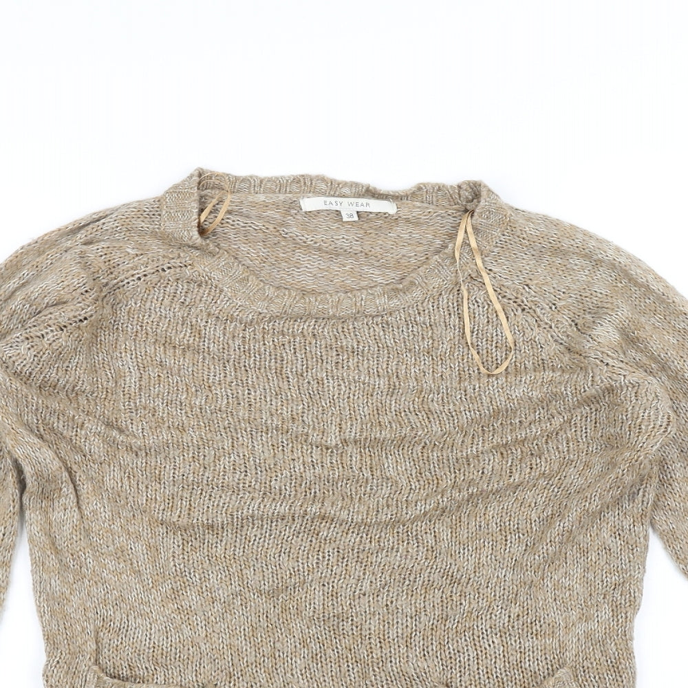Easy Wear Womens Brown  Knit Pullover Jumper Size 10