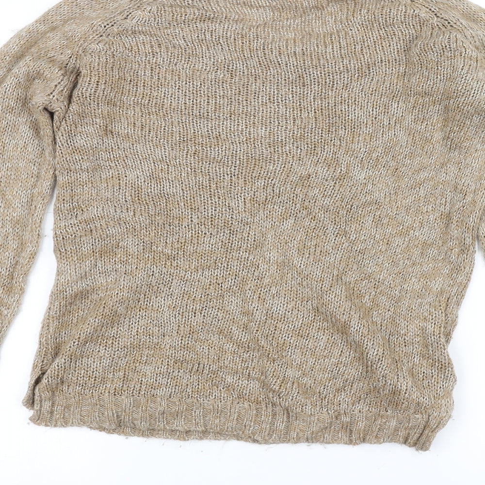 Easy Wear Womens Brown  Knit Pullover Jumper Size 10