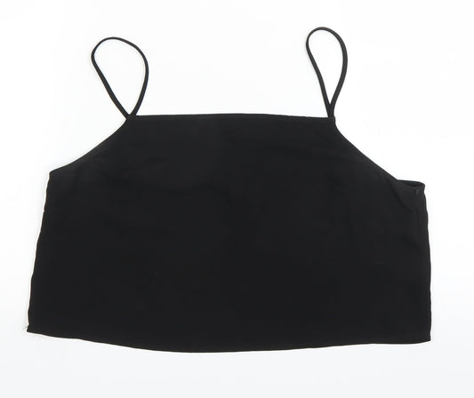 Topshop Womens Black   Cropped Blouse Size 12