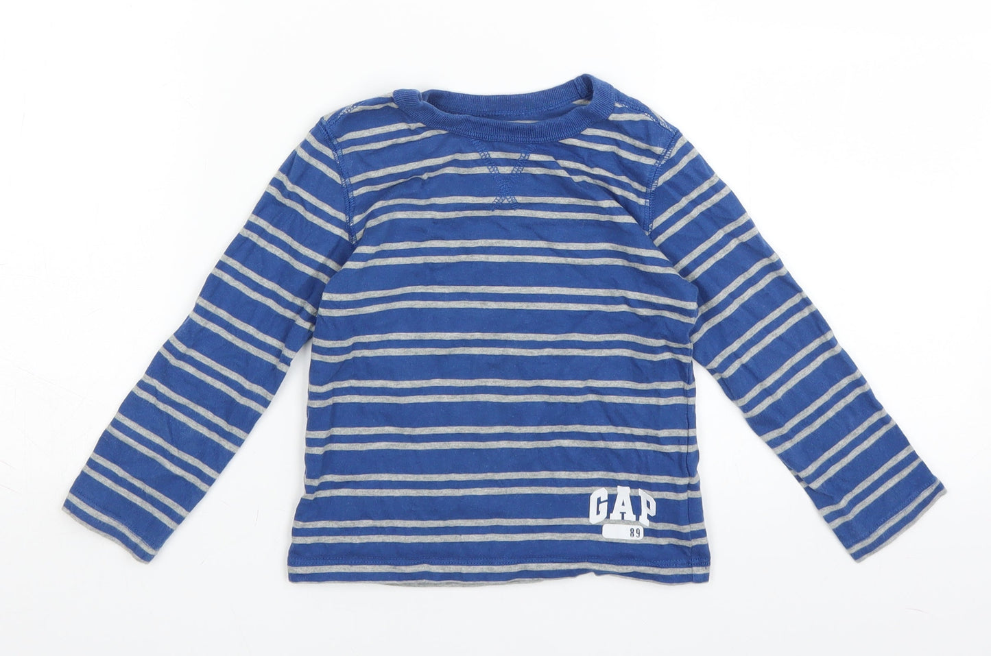 Gap Boys Blue Striped  Basic T-Shirt Size 3 Years