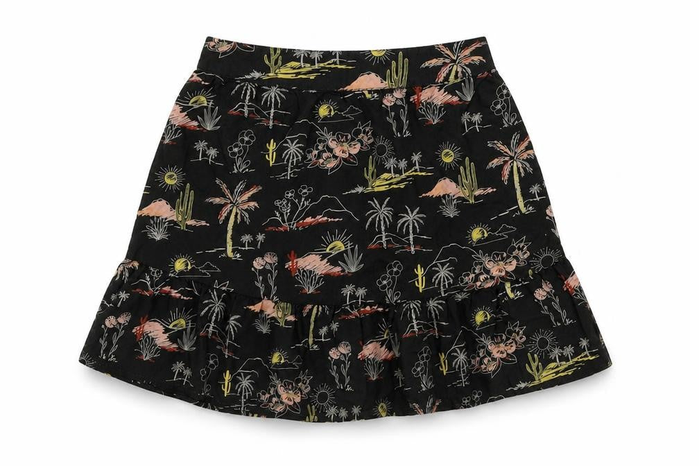 Tu Girls Black Geometric  Flare Skirt Size 5 Years