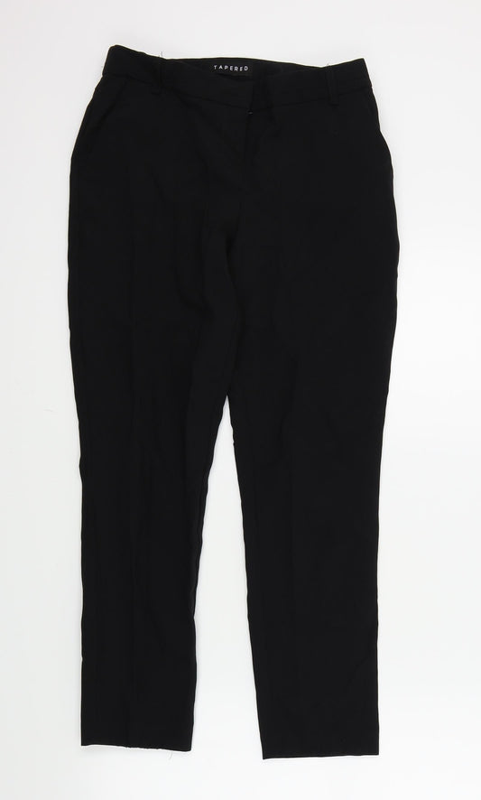Peackocks Womens Black   Trousers  Size 8 L26 in