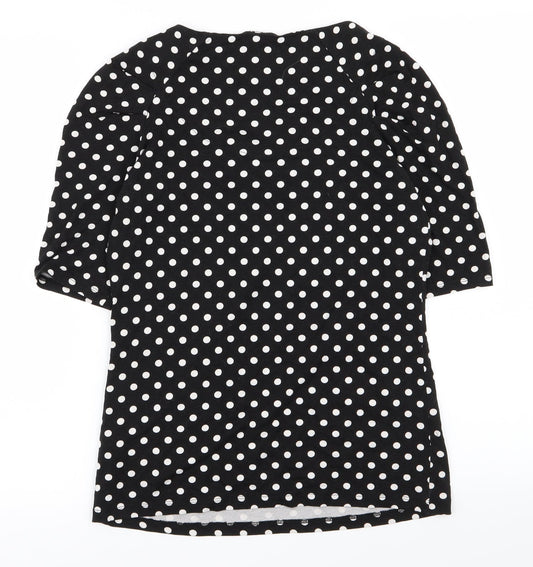 NEXT Womens Black Polka Dot  Basic T-Shirt Size 8