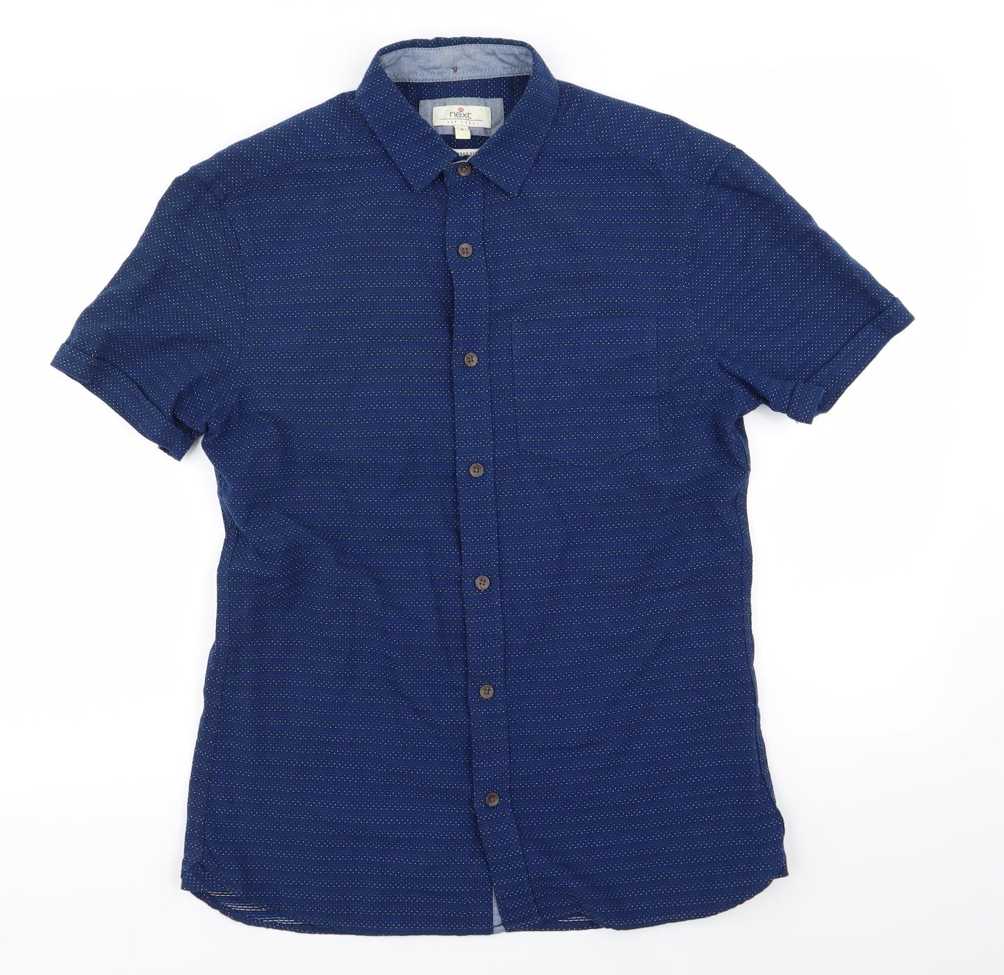 NEXT Mens Blue Polka Dot   Button-Up Size S