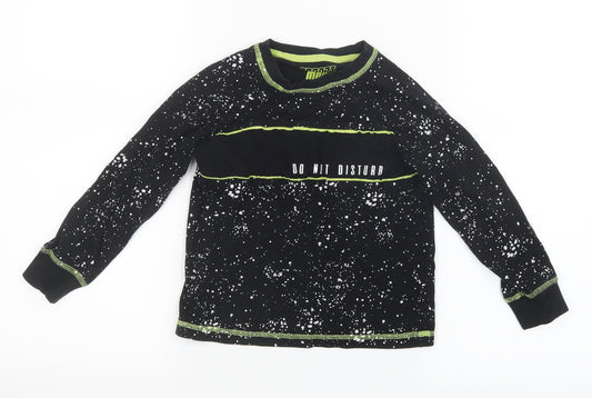 Matalan Boys Black Geometric   Pyjama Top Size 5 Years
