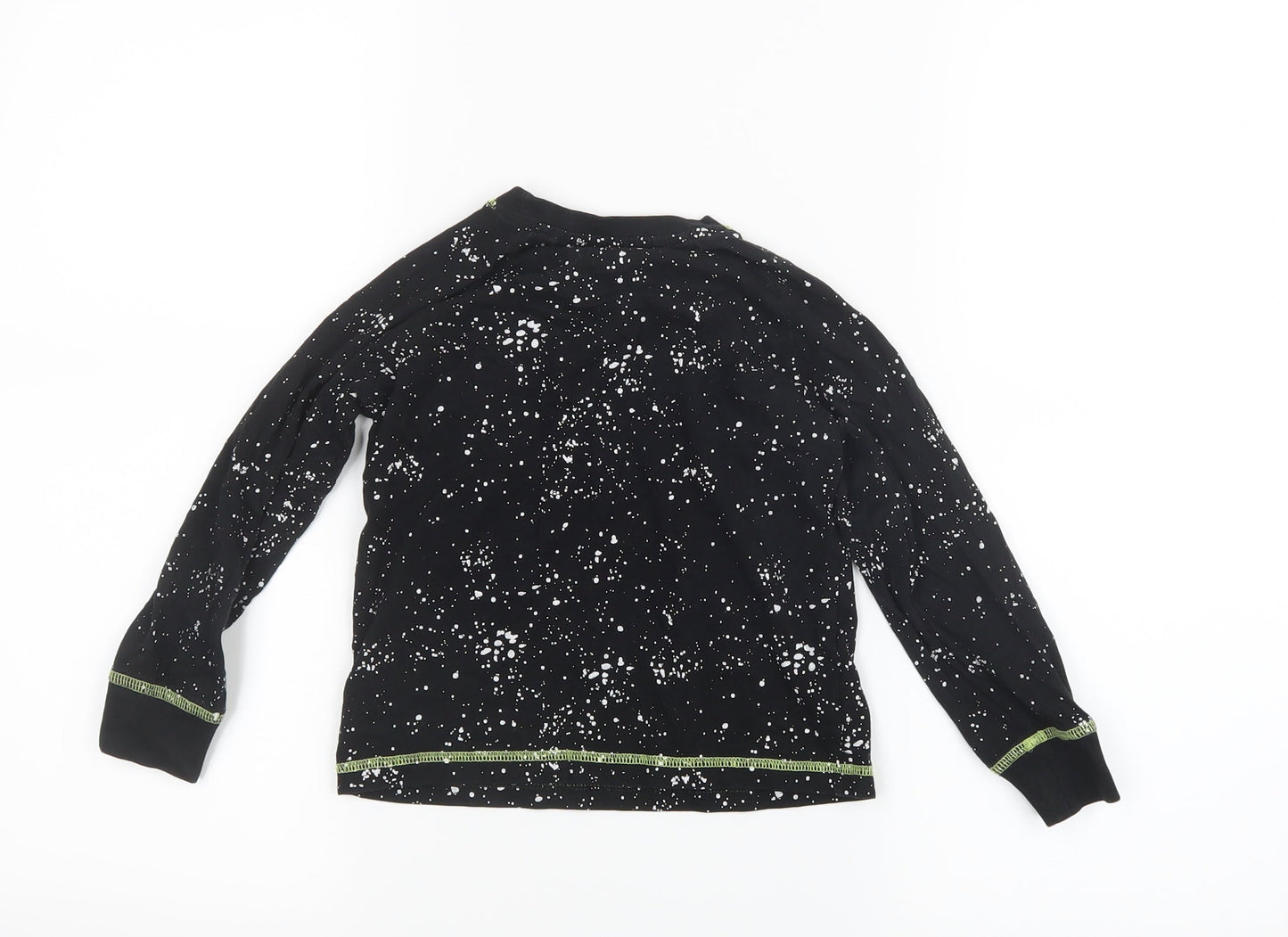 Matalan Boys Black Geometric   Pyjama Top Size 5 Years