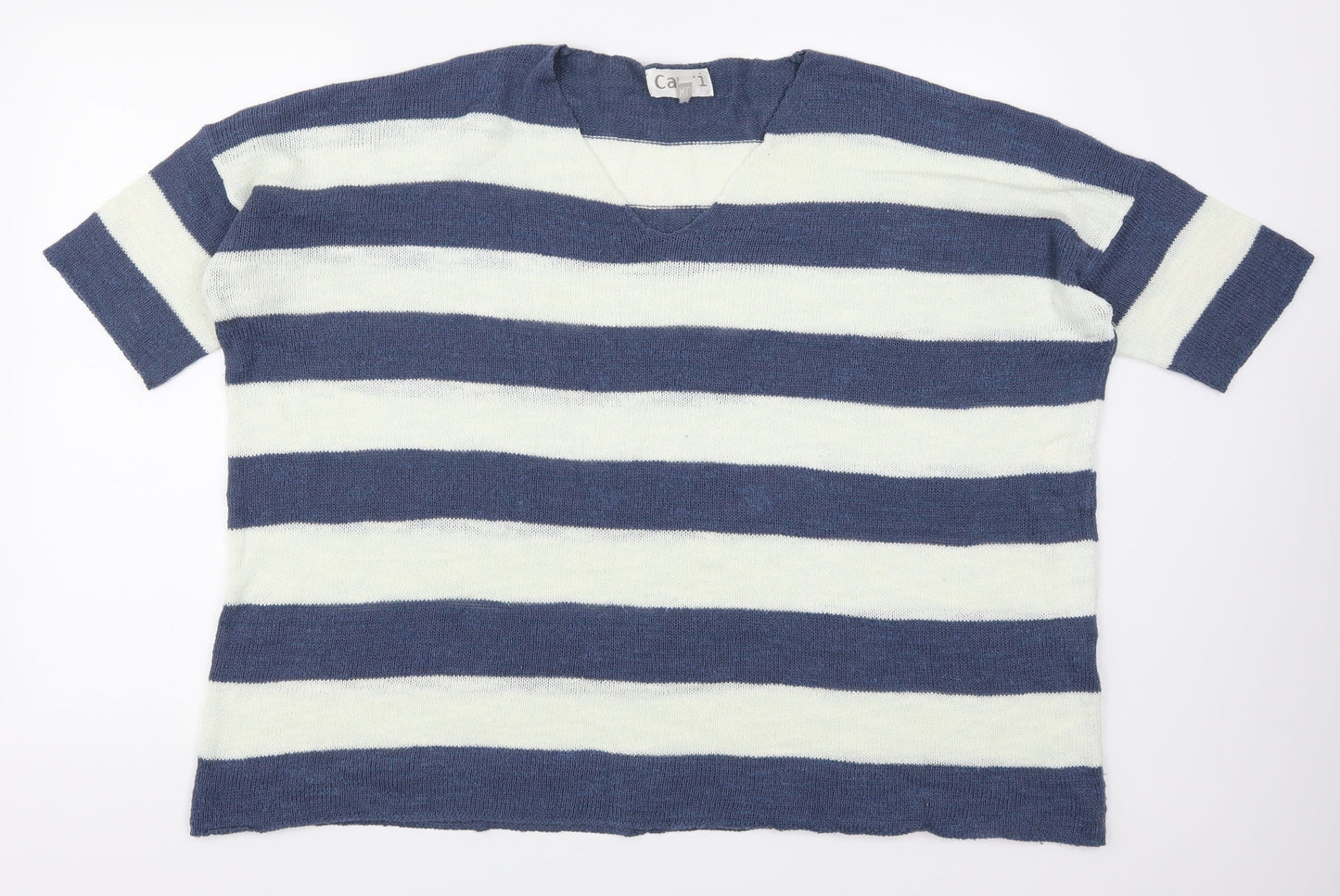 Capri Womens Blue Striped  Pullover Jumper Size M