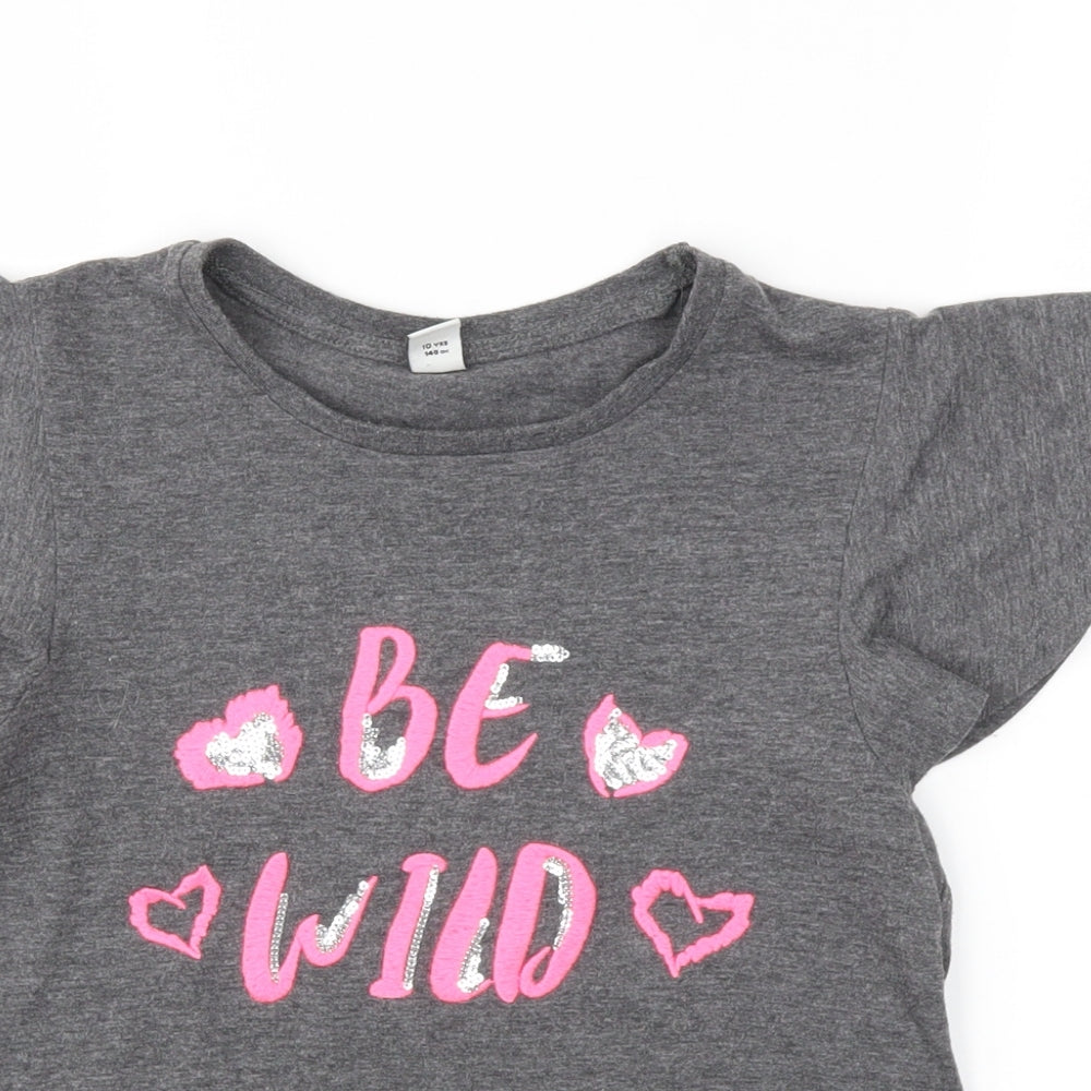 TU Girls Grey   Basic T-Shirt Size 10 Years