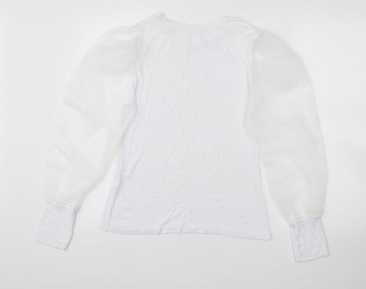 Preworn Womens White   Basic T-Shirt Size L