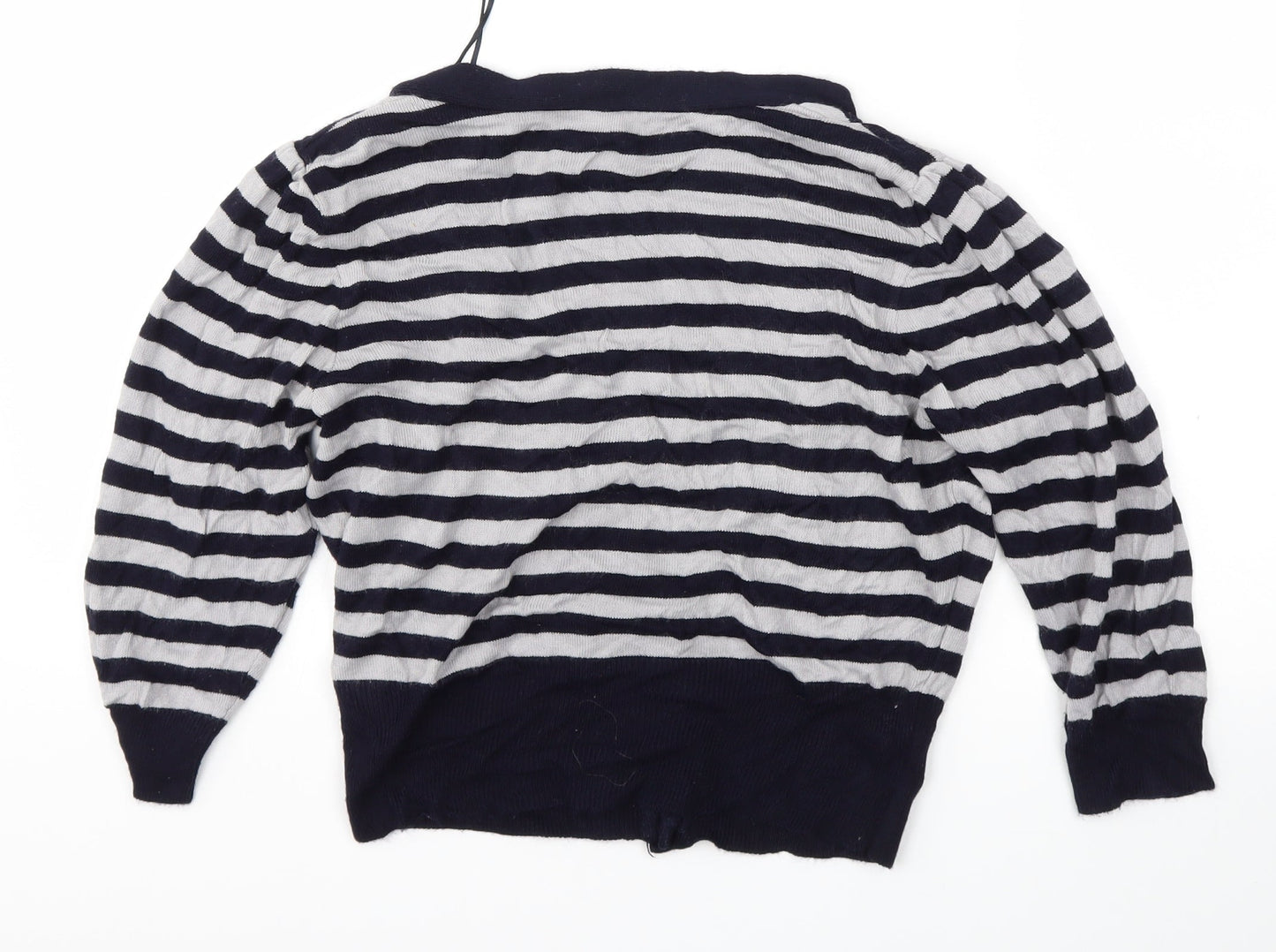 F&F Womens Blue Striped  Cardigan Jumper Size 12