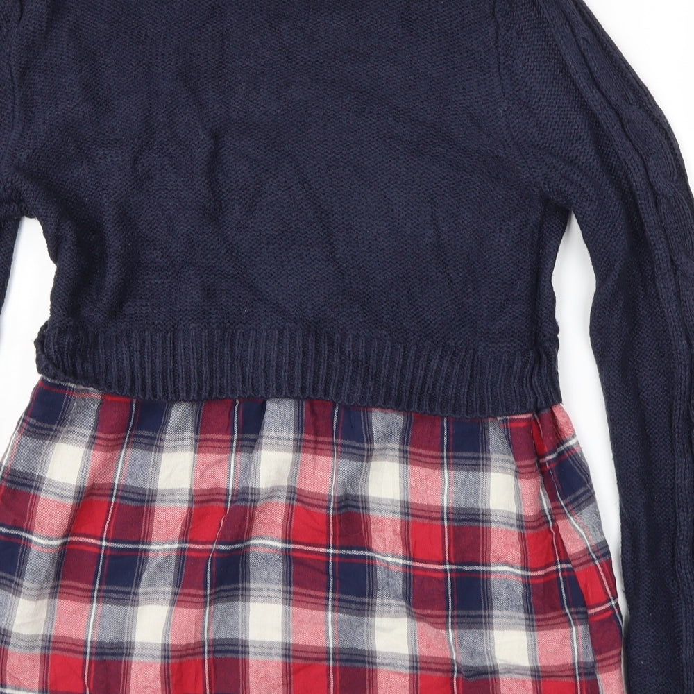 Papaya Womens Blue Check  Pullover Jumper Size 12