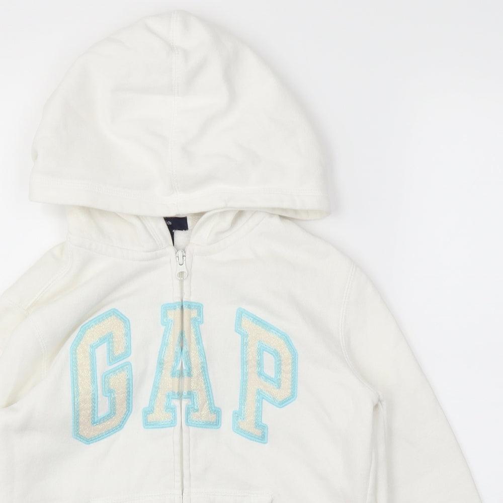 Gap Girls White   Full Zip Jumper Size M