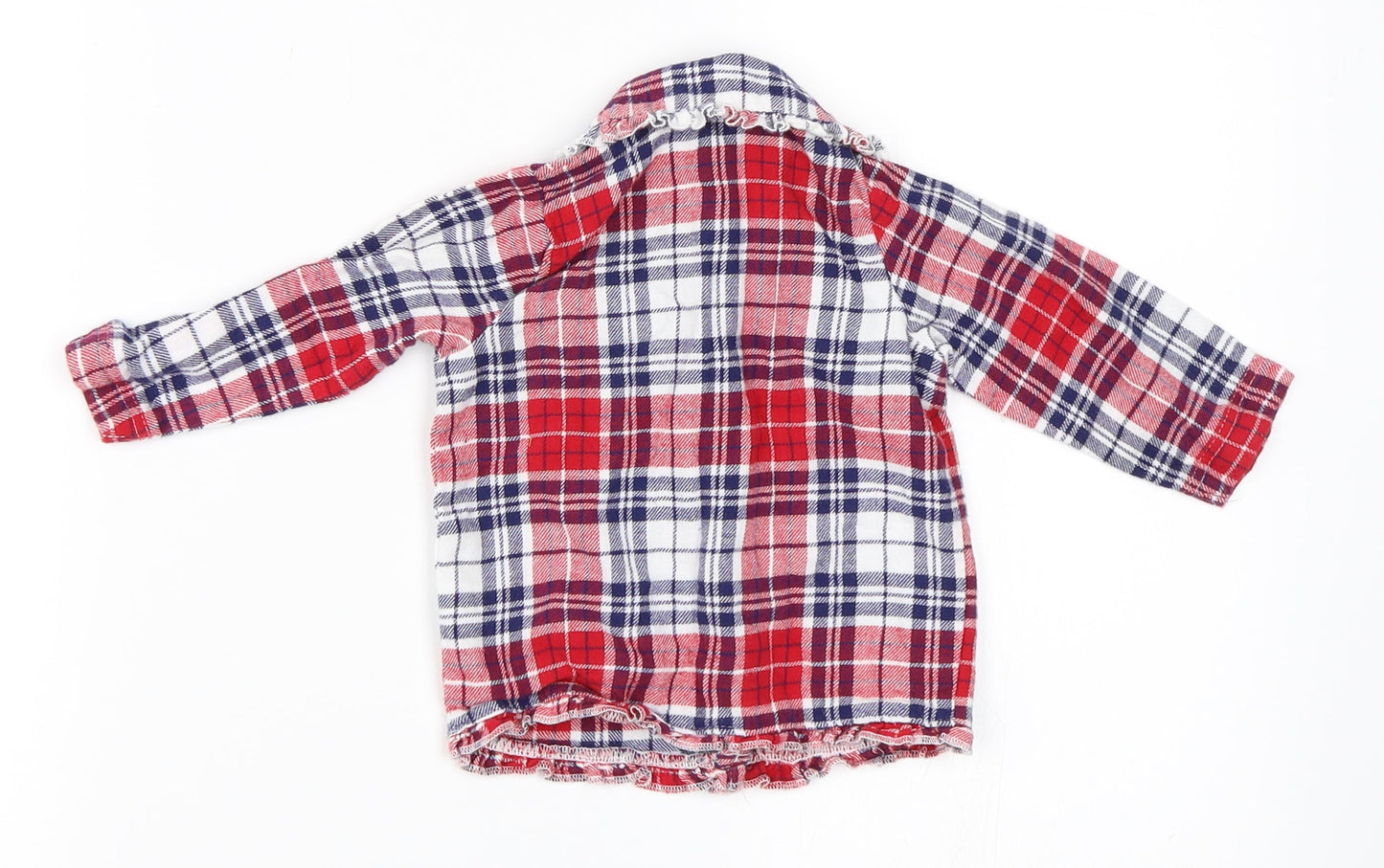 George Girls Red Check  Basic Button-Up Size 6-9 Months  - Minnie Mouse