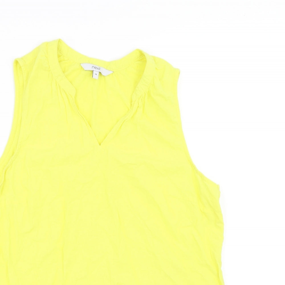 NEXT Womens Yellow   Basic Blouse Size 14  - cut out floral detail