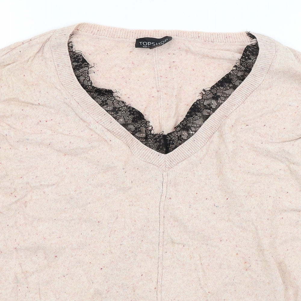 Topshop Womens Pink  Knit Pullover Jumper Size 6