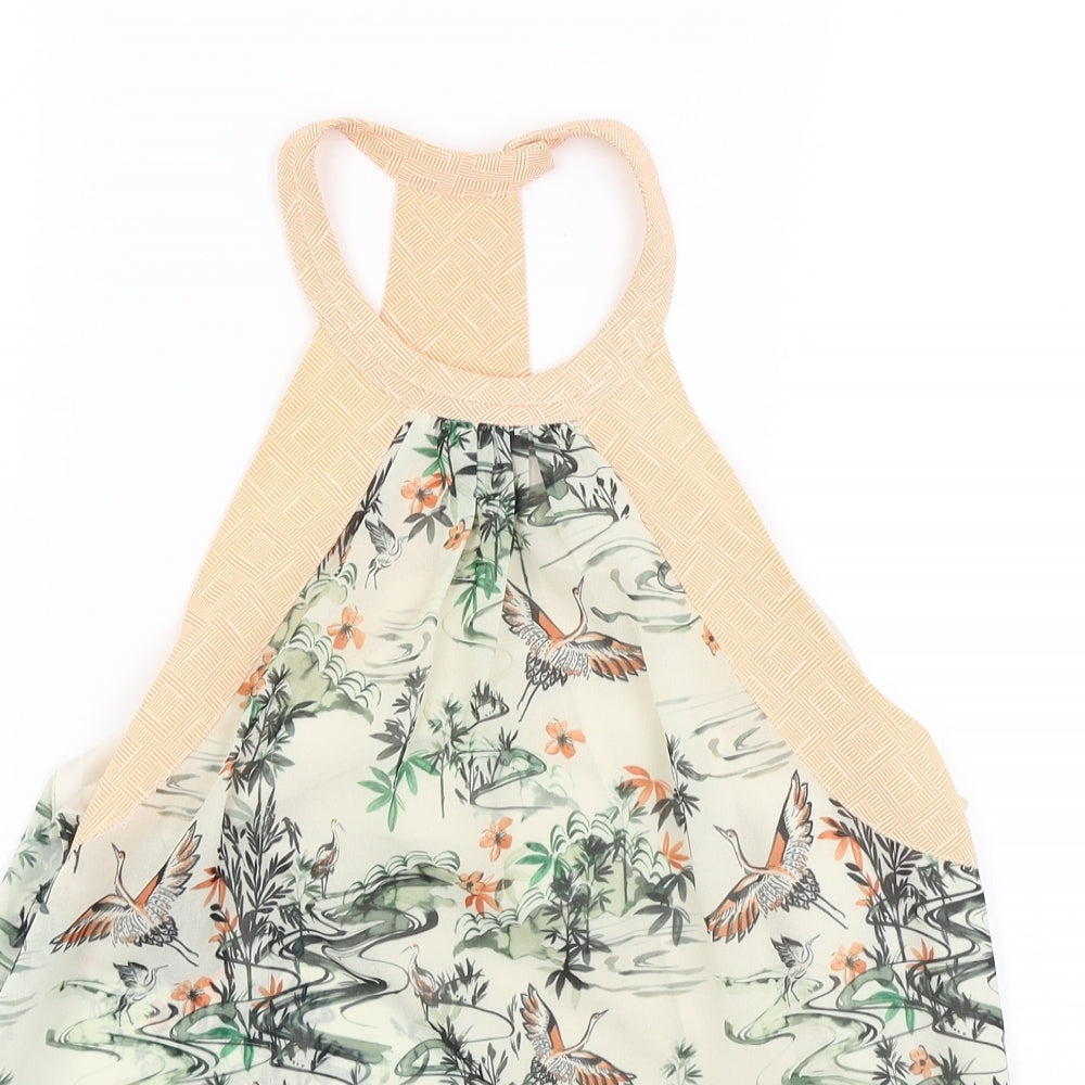 H&M Womens Green Floral  Basic Blouse Size S