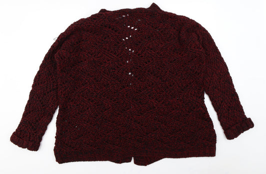 Venus Womens Red  Knit Cardigan Jumper Size L